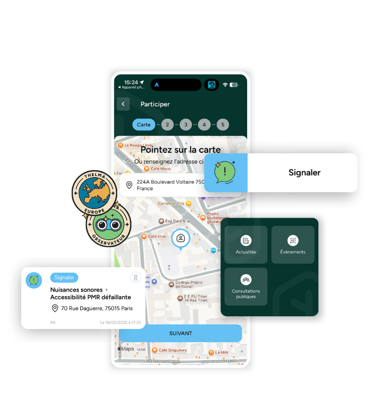 Interface de l'application thelma